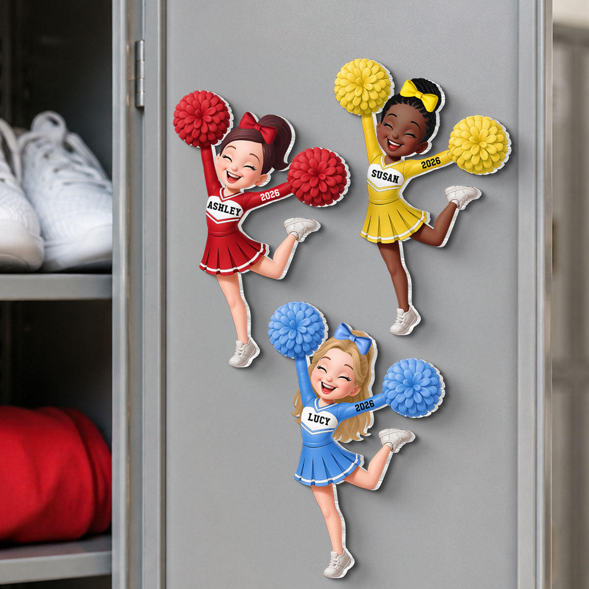 Cheerleader Girl - Personalized Acrylic Locker Magnet - Back To School Gift For Daughters, Granddaughters, Teenagers, Teen Girl