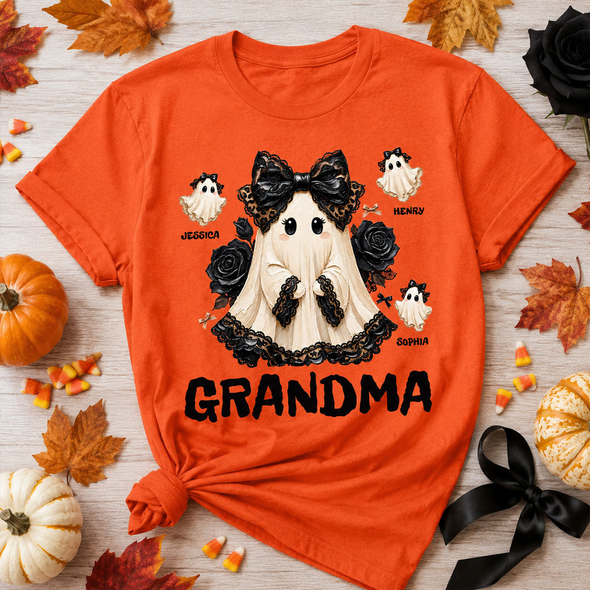 Trendy Boo Grandma Halloween - Personalized Shirt - Gift For Grandma, Nana