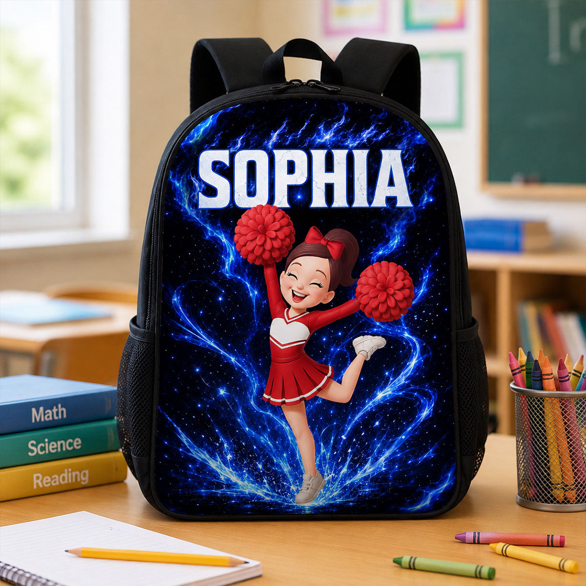 Cheerleader Trendy Design Backpack for Boys Girls - Personalized Backpack - Back to School Gift for Daughter, Son