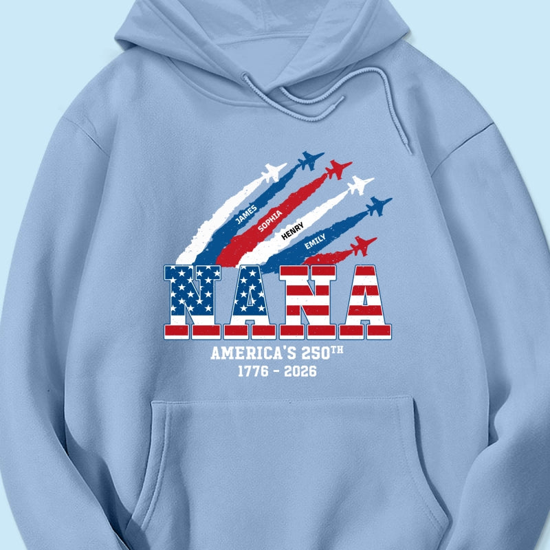 Proud Mom Grandma Nation Flag American 250th Anniversary - Personalized Shirt - Gift For Mom, Grandma