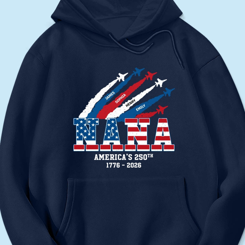 Proud Mom Grandma Nation Flag American 250th Anniversary - Personalized Shirt - Gift For Mom, Grandma