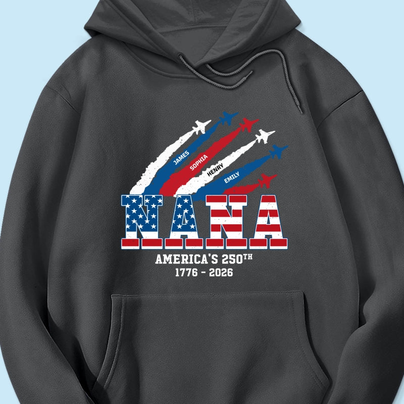 Proud Mom Grandma Nation Flag American 250th Anniversary - Personalized Shirt - Gift For Mom, Grandma