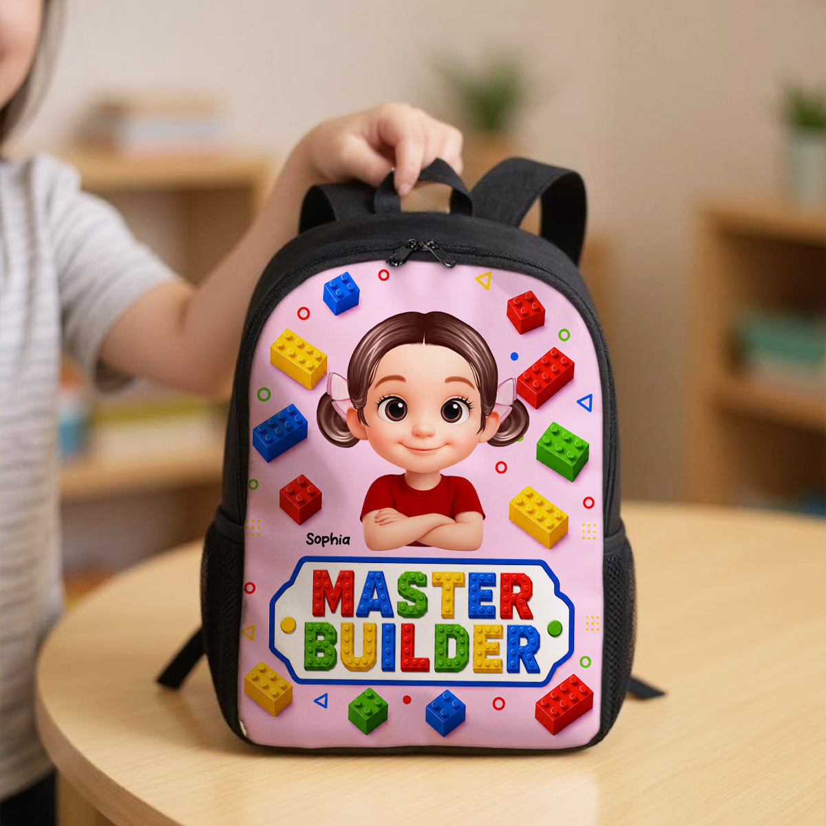 Master Builder for Boys Girls - Personalized Backpack - Back to School Backpack for Kids