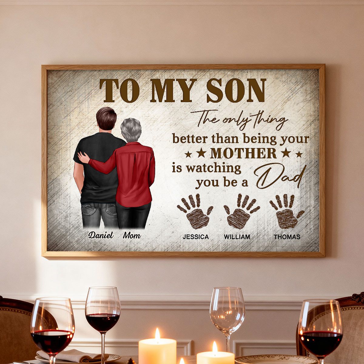 Retro Vintage To My Son Watching You Be A Dad - Personalized Poster - Father's Day Gift For Son