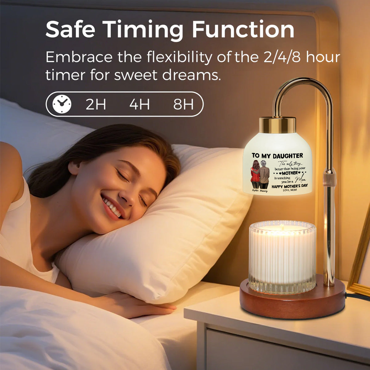 To My Daughter From Mom Happy Mother's Day - Personalized Candle Warmer Lamp - Mother's Day Gift For Daughter