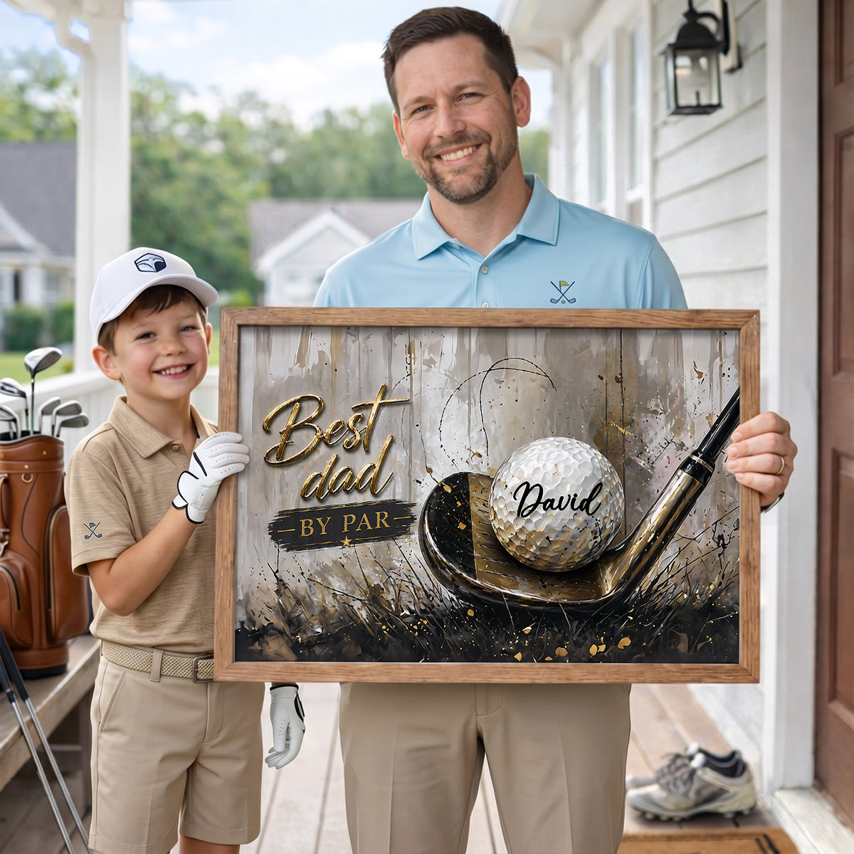 Best Golf Dad by Par - Personalized Poster - Father's Day Gift for Dad, Husband