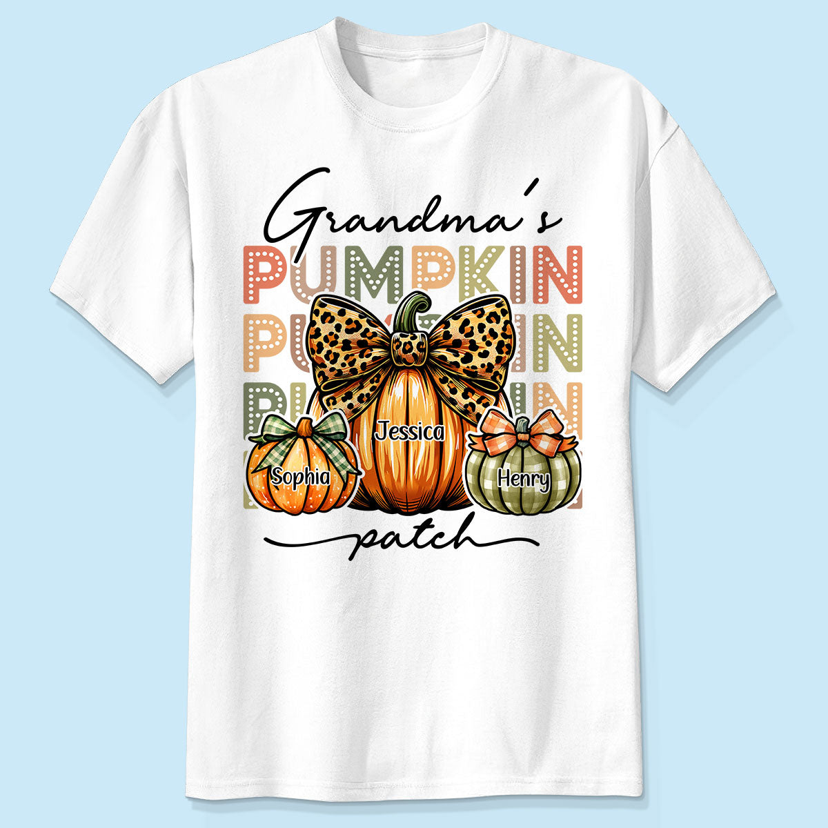 Grandma's Pumpkin Patch Retro Style Personalized Shirt