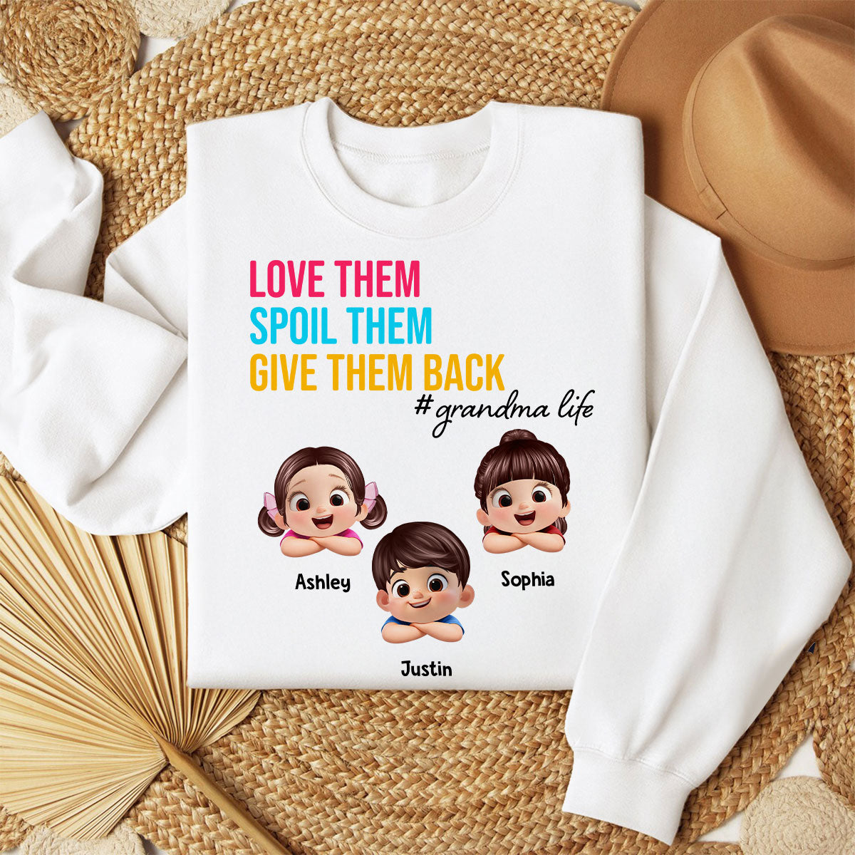 Love Them Spoil Them Give Them Back - Personalized Shirt - Gift for Grandma