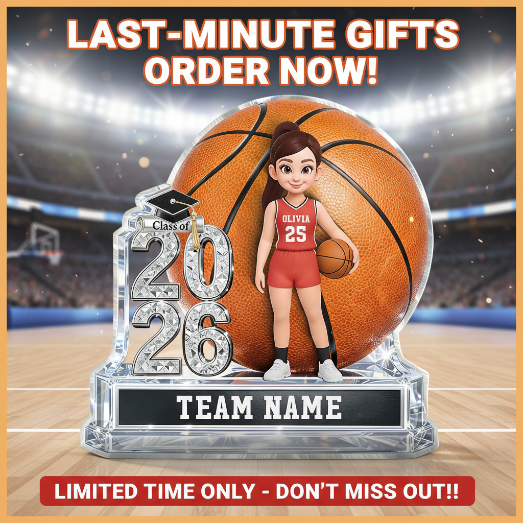 Basketball Senior Keepsake 2D Flat - Personalized Acrylic Block Plaque - Graduation Gift For Son, Daughter, Graduates Class of 2026