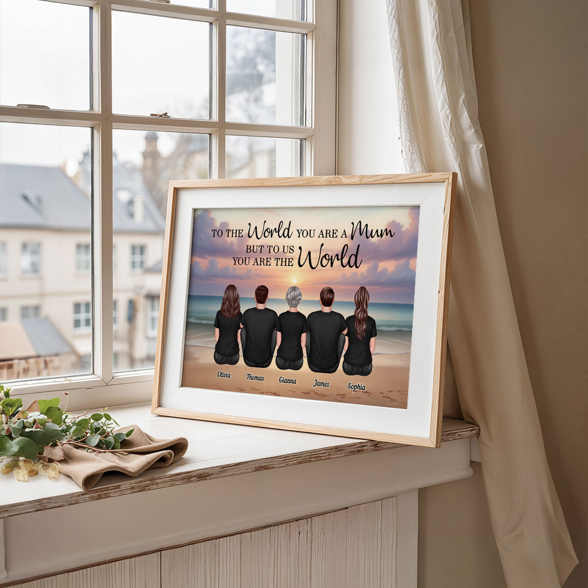 Beach Landscape To The World You Are A Mother - Personalised Poster - Gift For Mum