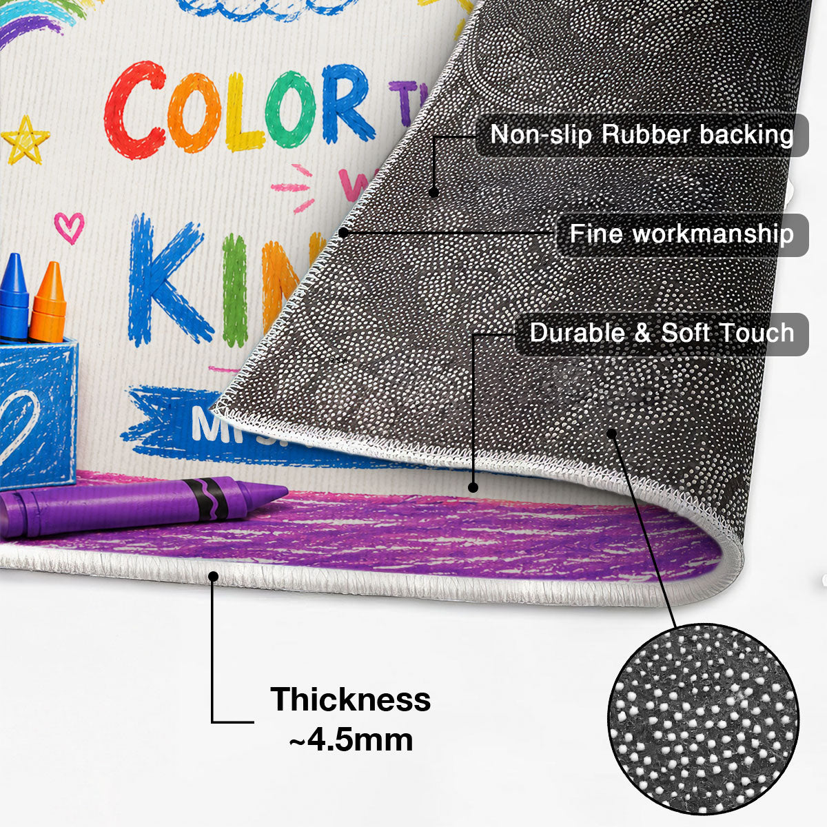 Colour The World With The Kindness - Personalized Doormat - Back To School Gift For Teacher, Classroom Decor