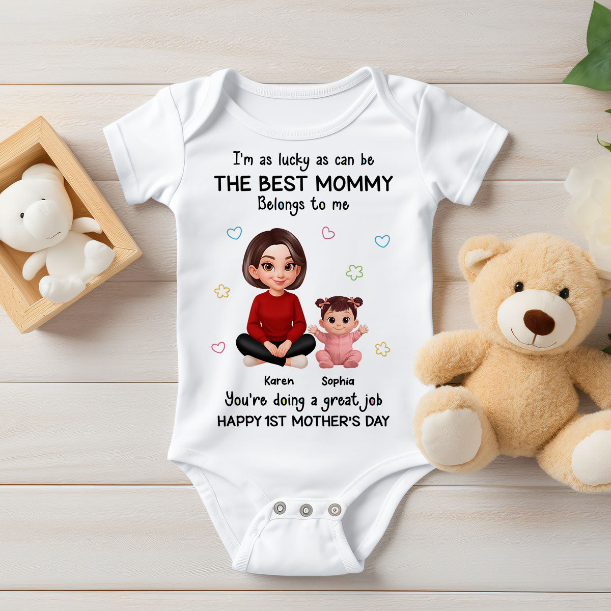 I Am Lucky As Can Be The Best Mommy - Personalized Baby Onesie - First Mother's Day Baby Gift