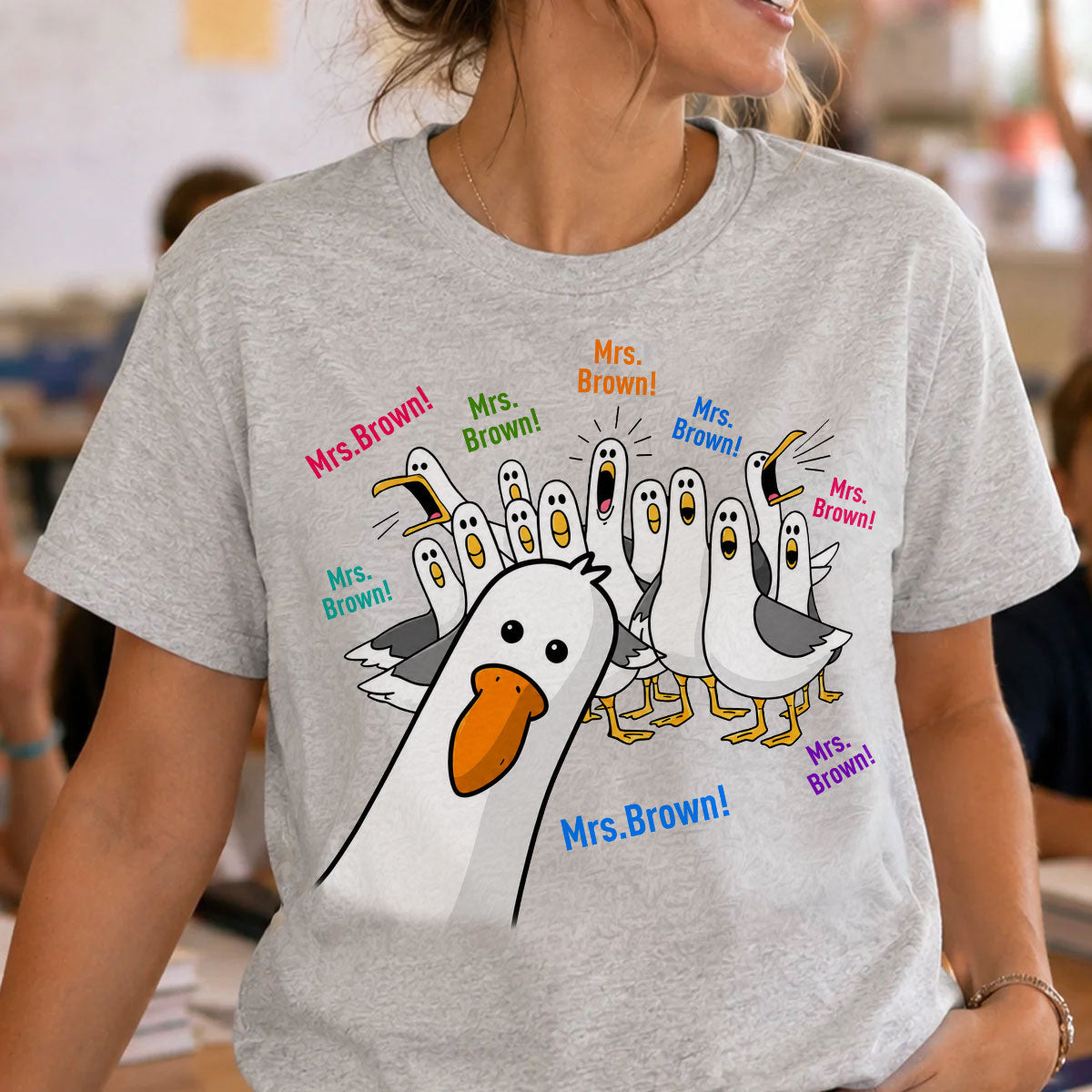 Funny Seagulls Teacher Name - Personalized Shirt - Back To School Gift For Teacher