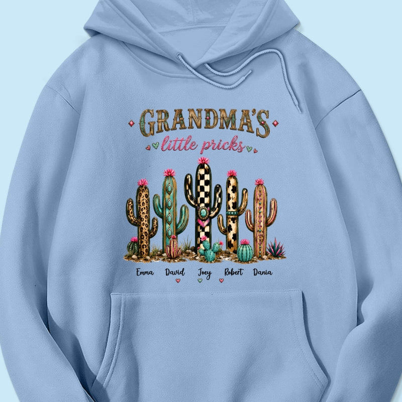 Grandma's Little Pricks - Personalized Shirt - Leopard Cactus Fall Vibe, Trendy Tee for Grandma