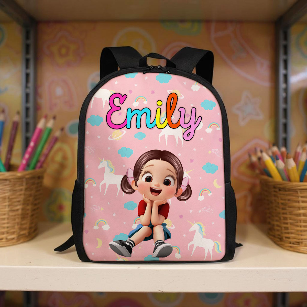 Unicorn, Mermaid, Dinosaur, Space Theme Personalized Backpack for Girls Boys, Back to School Backpack