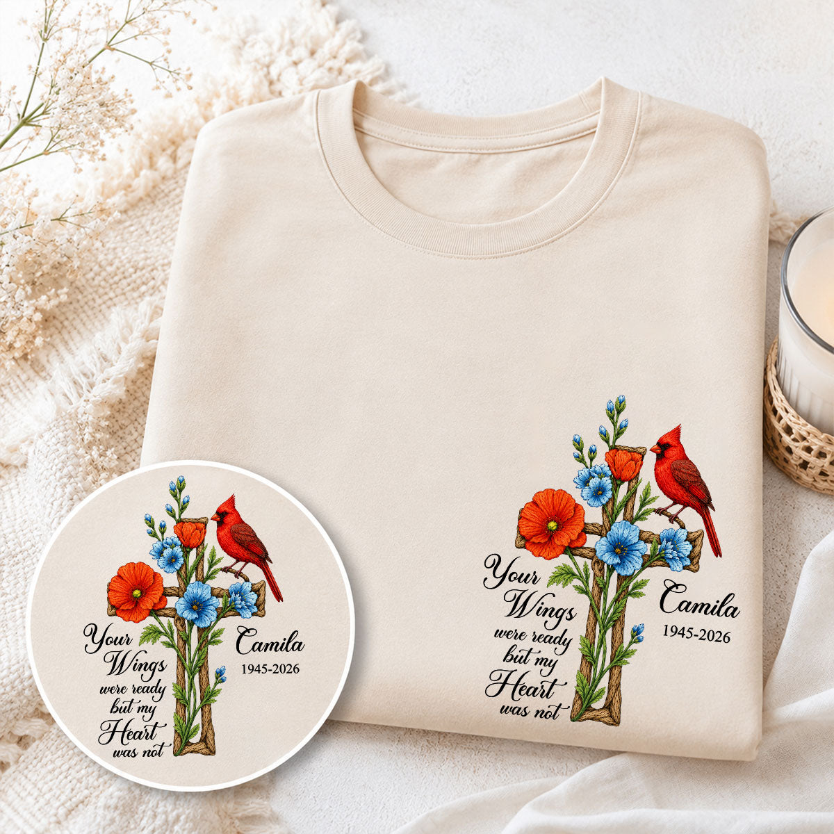 Memorial Cardinal Your Wings Were Ready - Personalized Shirt - Remembrance Gift