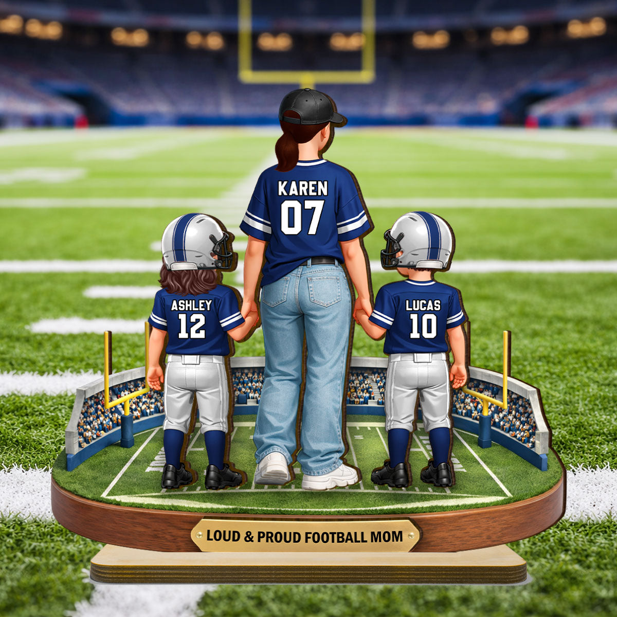 Loud & Proud Football Mom - Personalized 2-Layered Wooden Plaque - Mother's Day Gift, Gift For Football Mom