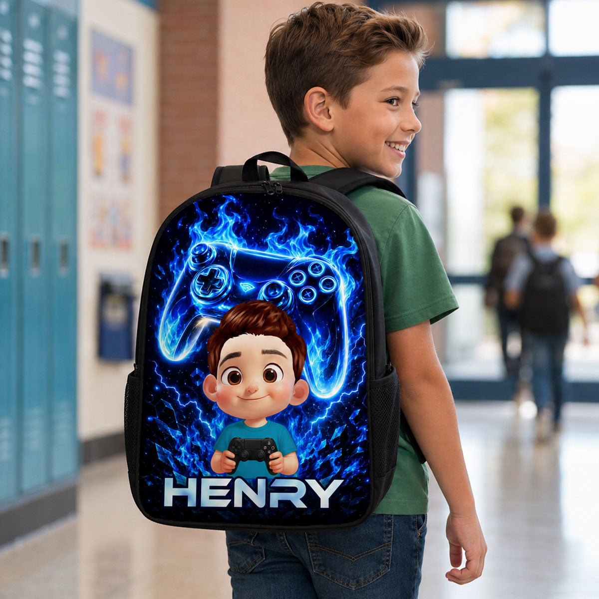 Gamer Trendy Design Backpack for Boys Girls - Personalized Backpack - Back to School Gift for Daughter, Son