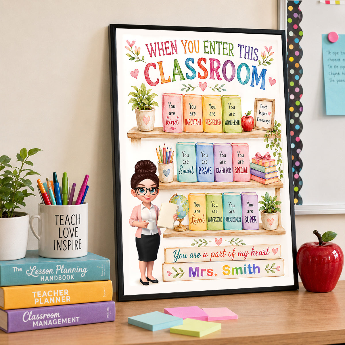 When You Enter This Classroom - Personalized Poster - Back to School Gift for Teacher, Teacher Affirmation Decor