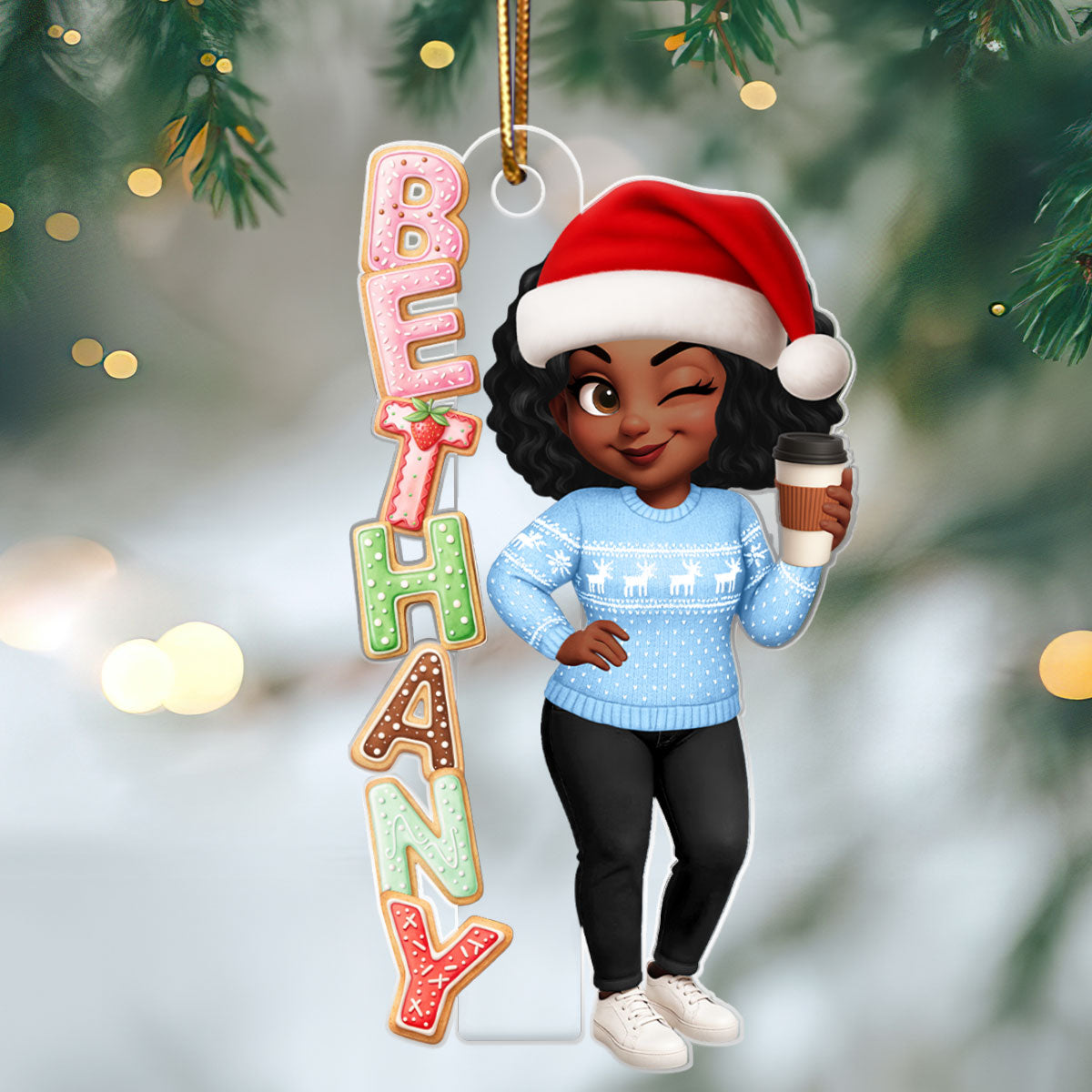 Cookies Alphabet Custom Name - Personalized Acrylic Ornament - Christmas Gift for Loved Ones