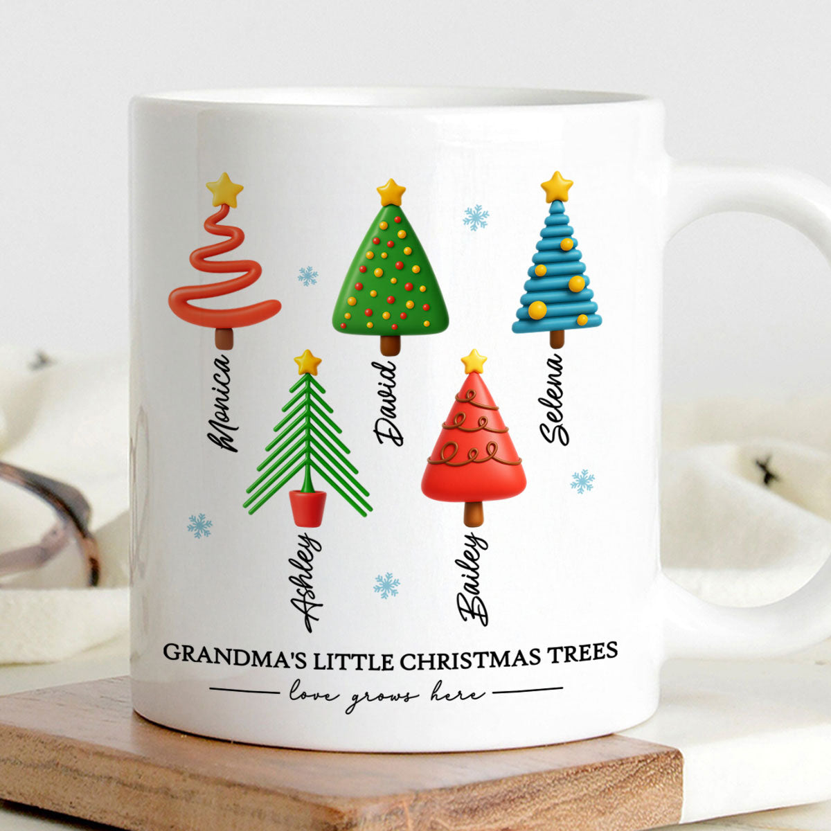 Grandma's Little Christmas Trees - Personalized Mug - Unique Christmas Gift For Grandma, Grandkids, Family