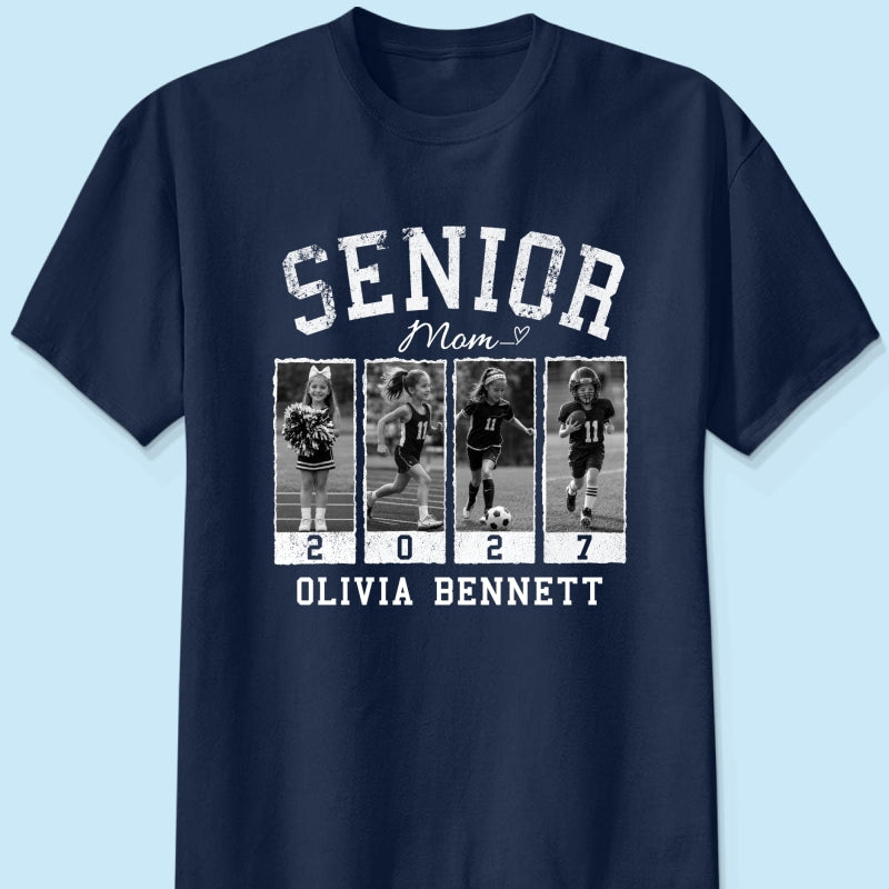 Senior Mom Retro Photos - Personalized Shirt - 2027 Senior Bootleg Shirt