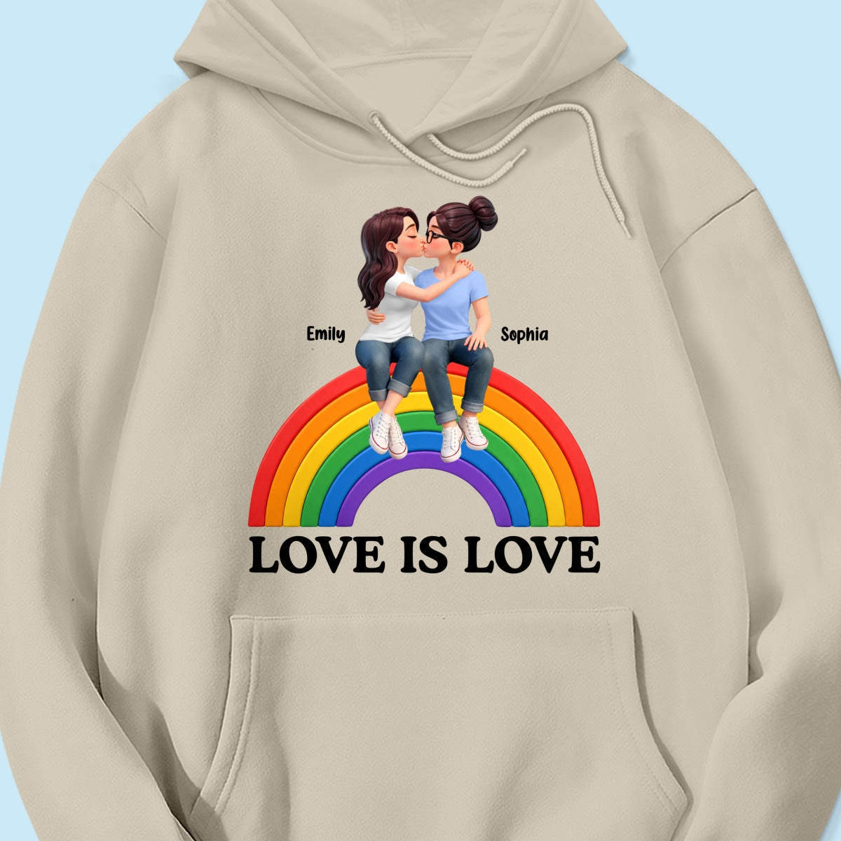 LGBT+ Couple Love Is Love - Personalized Shirt - Matching Shirts For Couple, Happy Pride Month