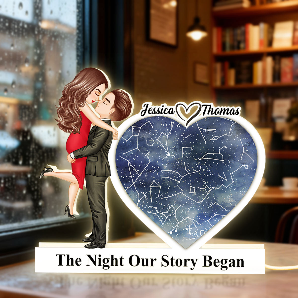 The Night Our Story Began - Personalized Light Box - Gift for Couple