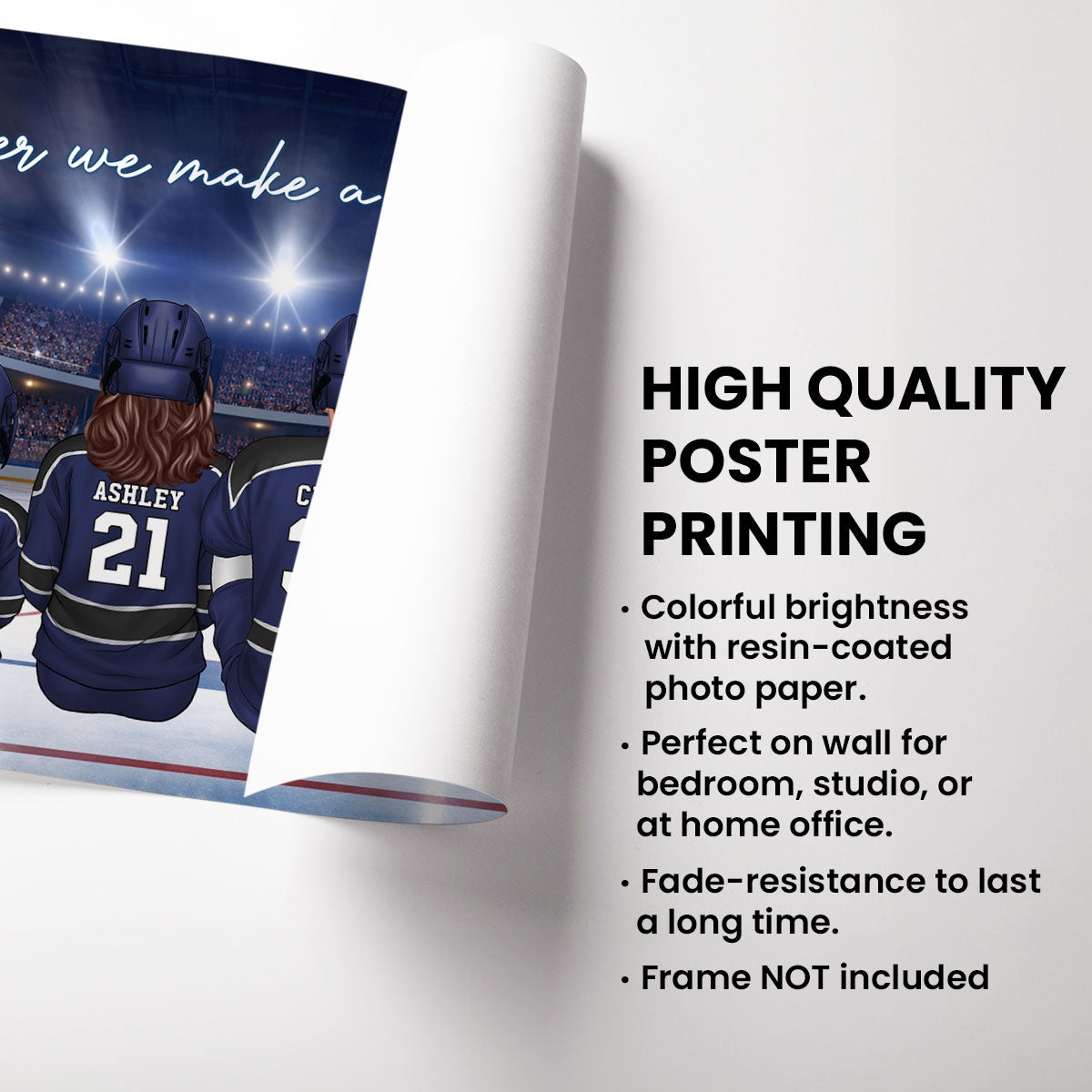 Together We Make A Winning Team Hockey Family - Personalized Poster - Heartfelt Gift For Family