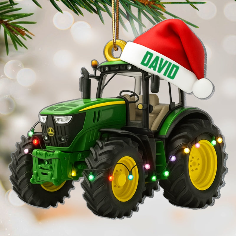 Life Is Better With Big Machines – Personalized Acrylic Ornament – Fun Gift for Tractor Lovers