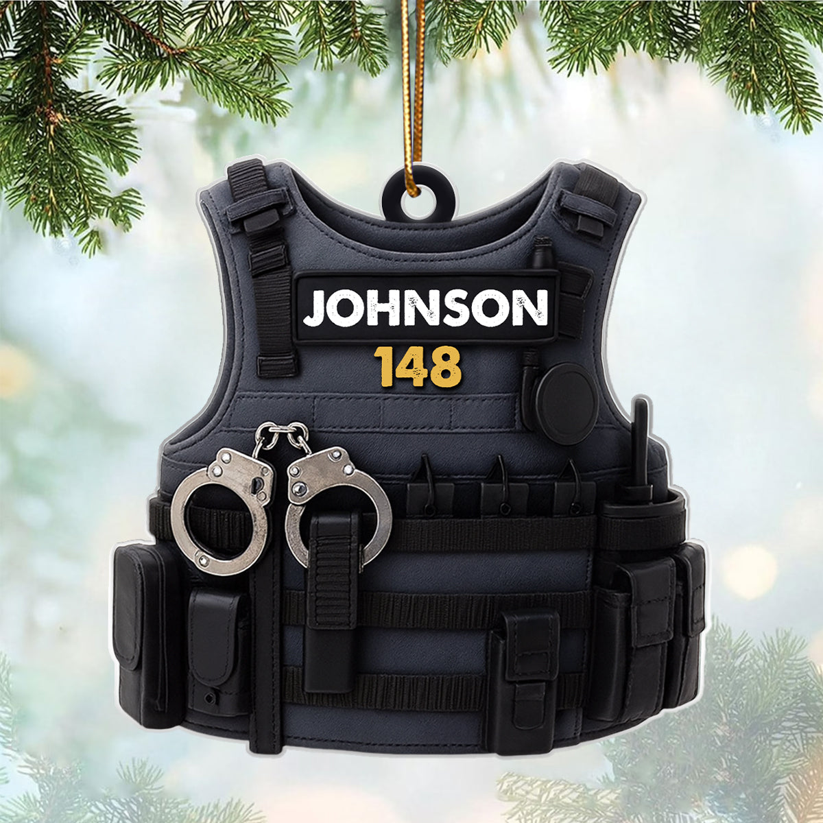 Honor, Duty & Sacrifice – Personalized Acrylic Ornament – Christmas Tribute Gift for Police Officers