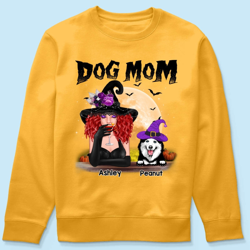 Halloween Witch Dog Mom Personalized Shirt