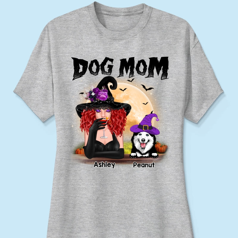 Halloween Witch Dog Mom Personalized Shirt