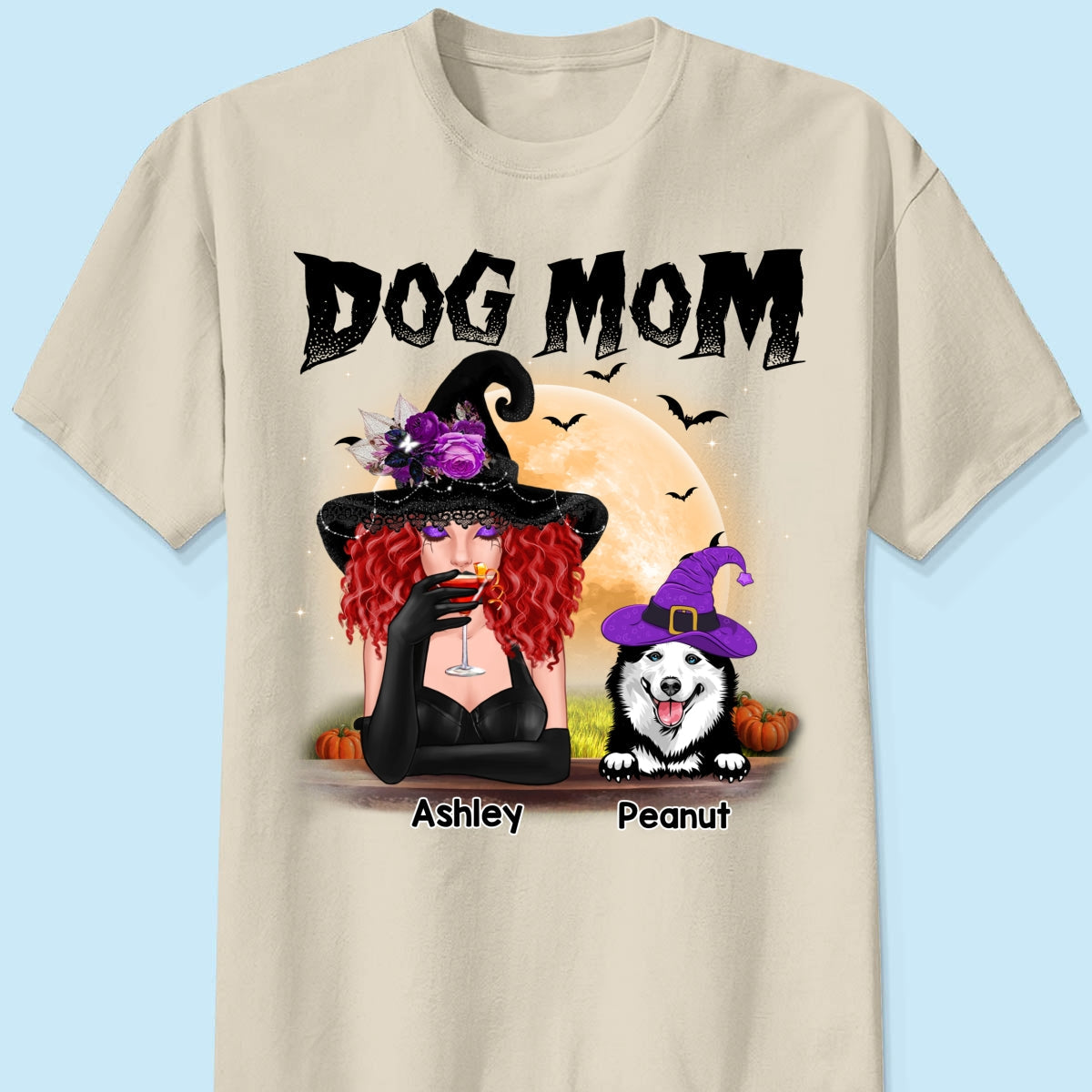 Halloween Witch Dog Mom Personalized Shirt