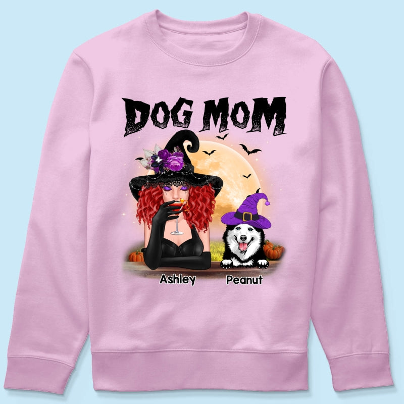 Halloween Witch Dog Mom Personalized Shirt