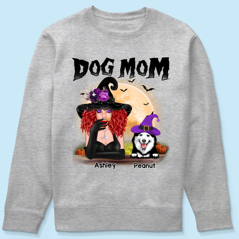 Halloween Witch Dog Mom Personalized Shirt