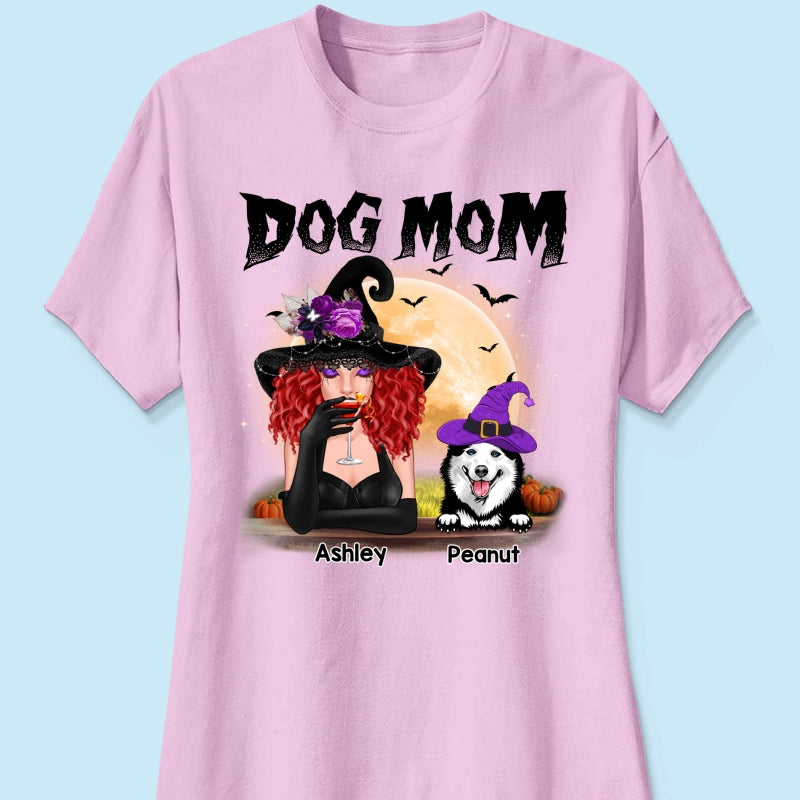 Halloween Witch Dog Mom Personalized Shirt
