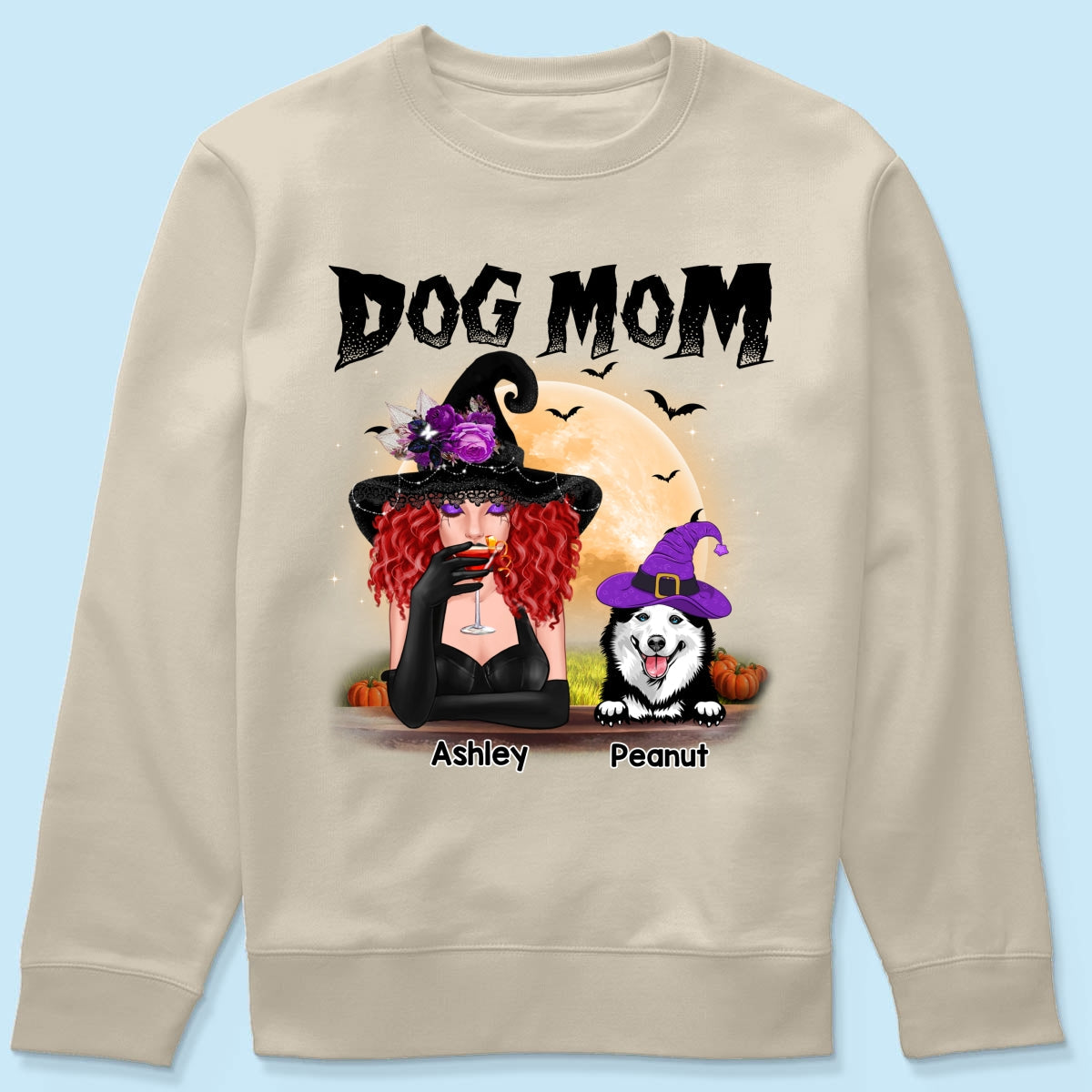 Halloween Witch Dog Mom Personalized Shirt