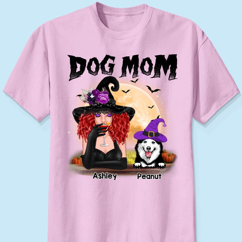Halloween Witch Dog Mom Personalized Shirt