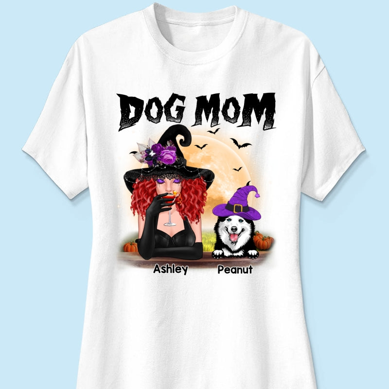 Halloween Witch Dog Mom Personalized Shirt