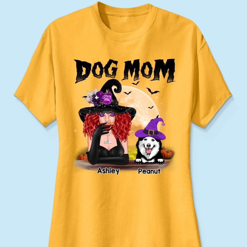 Halloween Witch Dog Mom Personalized Shirt