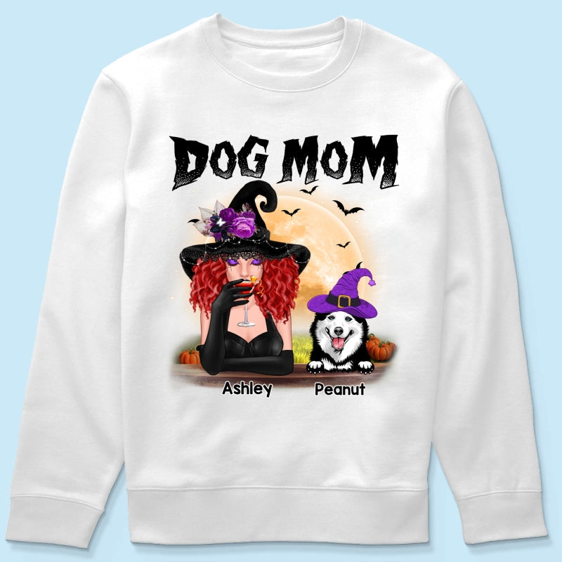 Halloween Witch Dog Mom Personalized Shirt