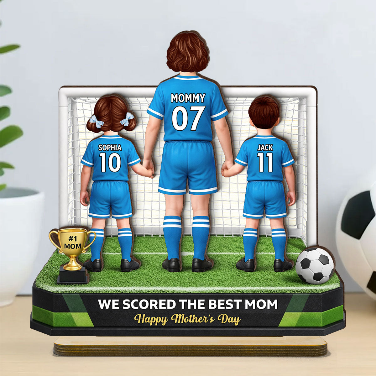 We Scored The Best Mom Soccer - Personalized 2-Layered Wooden Plaque - Mother's Day Gift For Soccer Mom