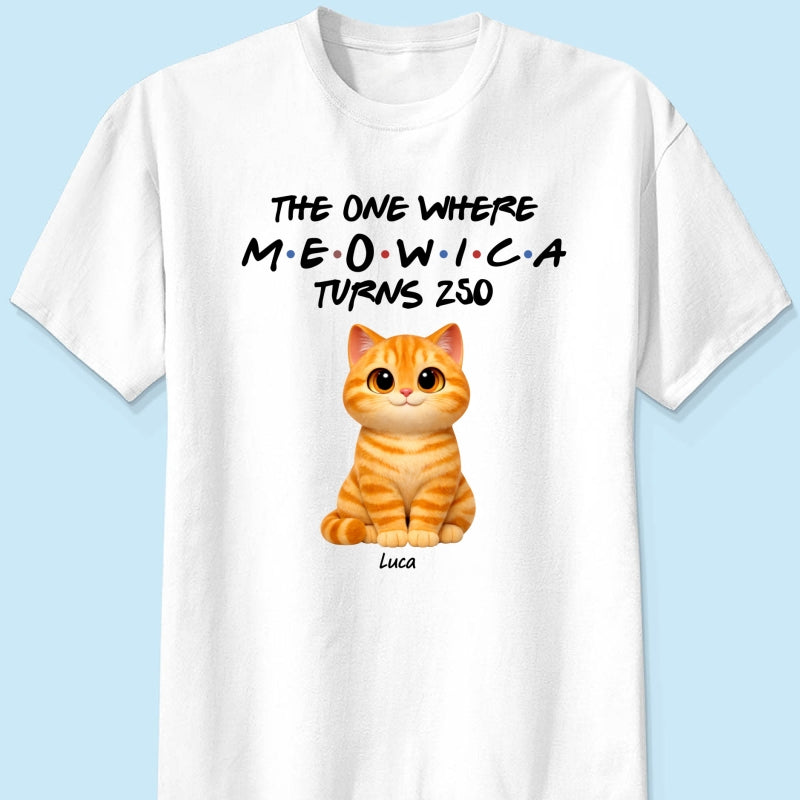 The One Where Meowica Turns 250 - Personalized Shirt - America 250th Anniversary Shirt for Cat Lovers