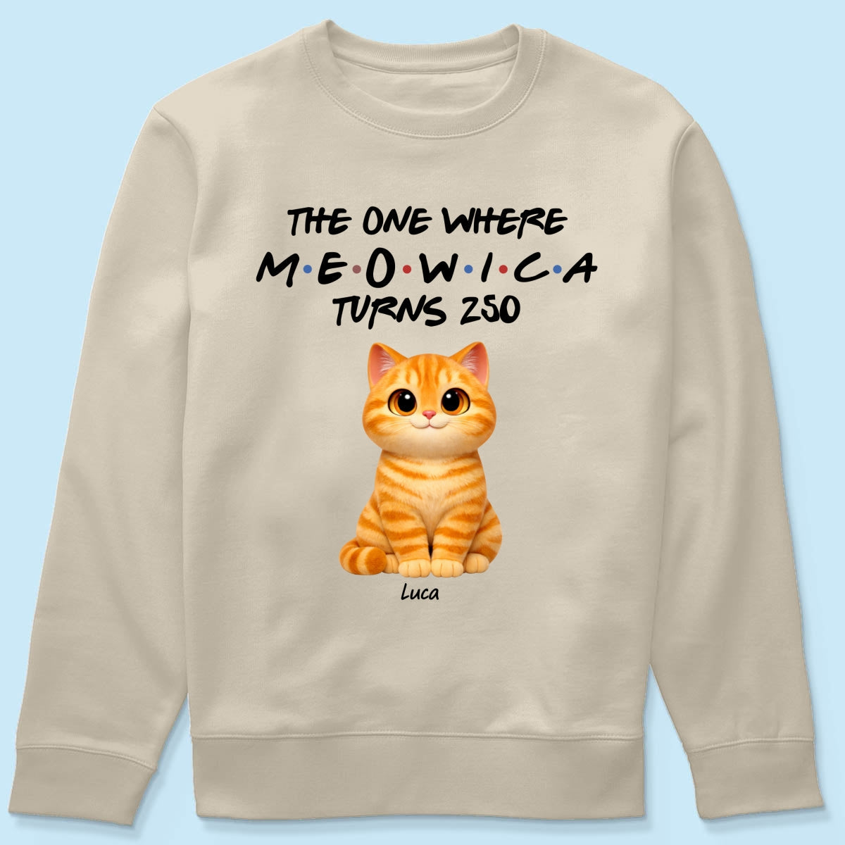 The One Where Meowica Turns 250 - Personalized Shirt - America 250th Anniversary Shirt for Cat Lovers