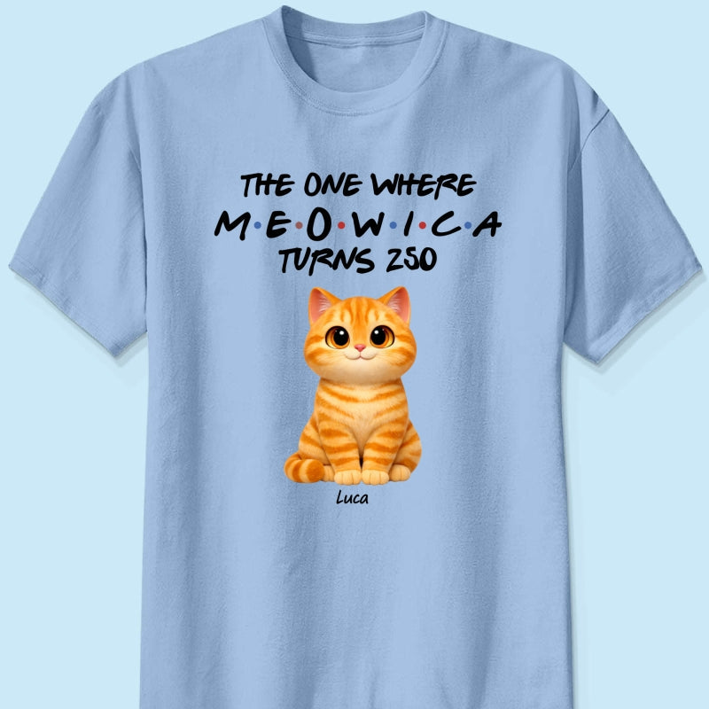 The One Where Meowica Turns 250 - Personalized Shirt - America 250th Anniversary Shirt for Cat Lovers