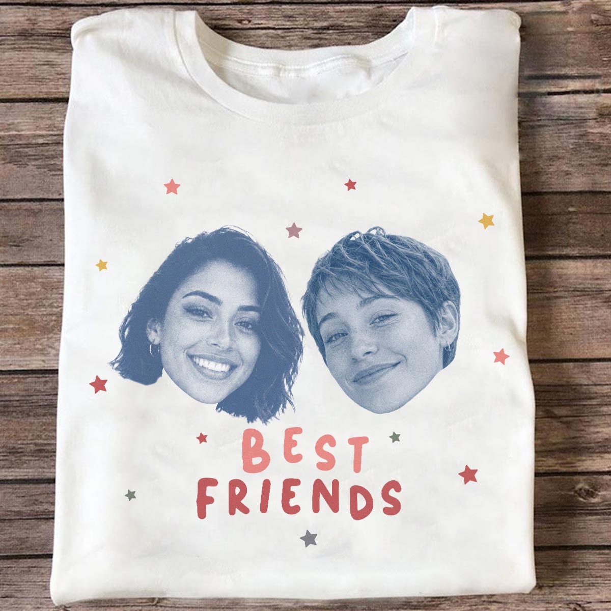 Vintage Best Friend Custom Photo - Personalized Shirt - Friendship Gift, Birthday Gift for Friend, BFF Birthday Gift Idea