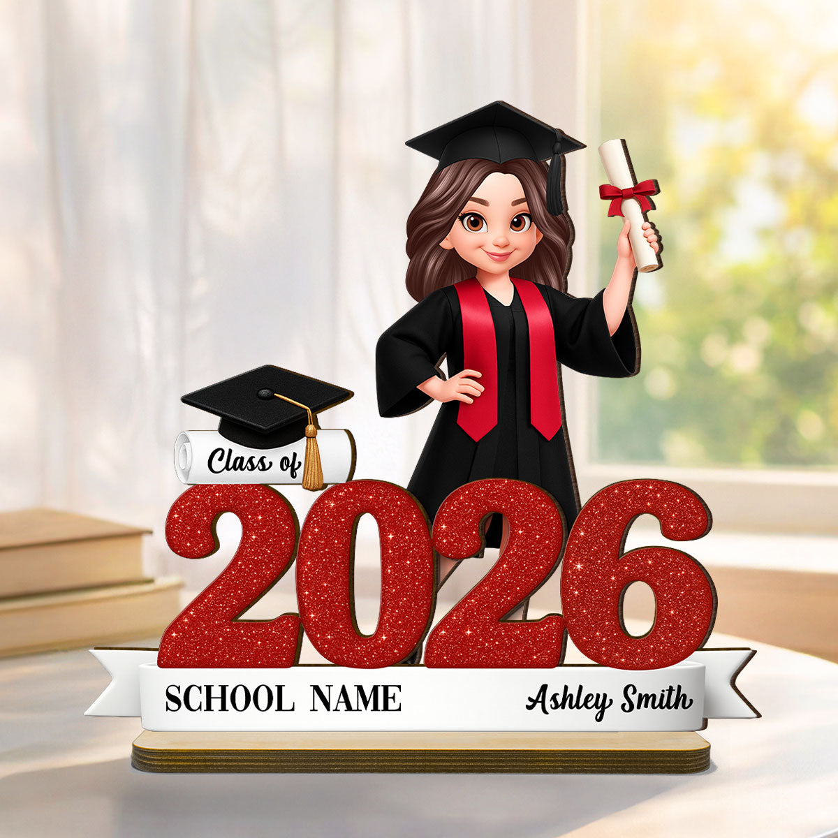 Class Of 2026 3D Effect Senior - Personalized 2-Layered Wooden Plaque - Graduation Gift For Seniors, Daughter, Son, Grandkids