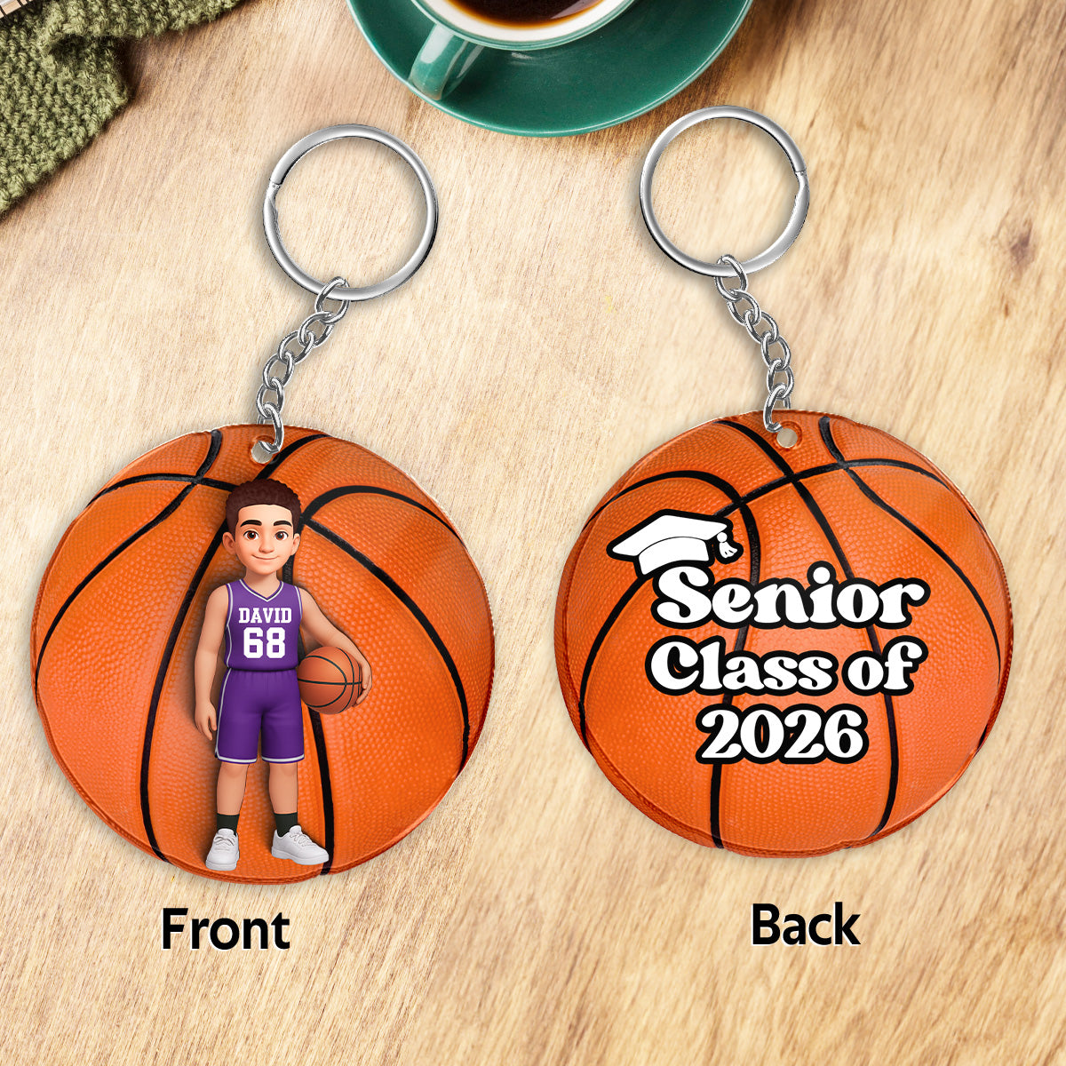 Basketball Senior Keepsake - Personalized Acrylic Keychain - Graduation Gift For Daughter, Son Graduates, Class of 2026