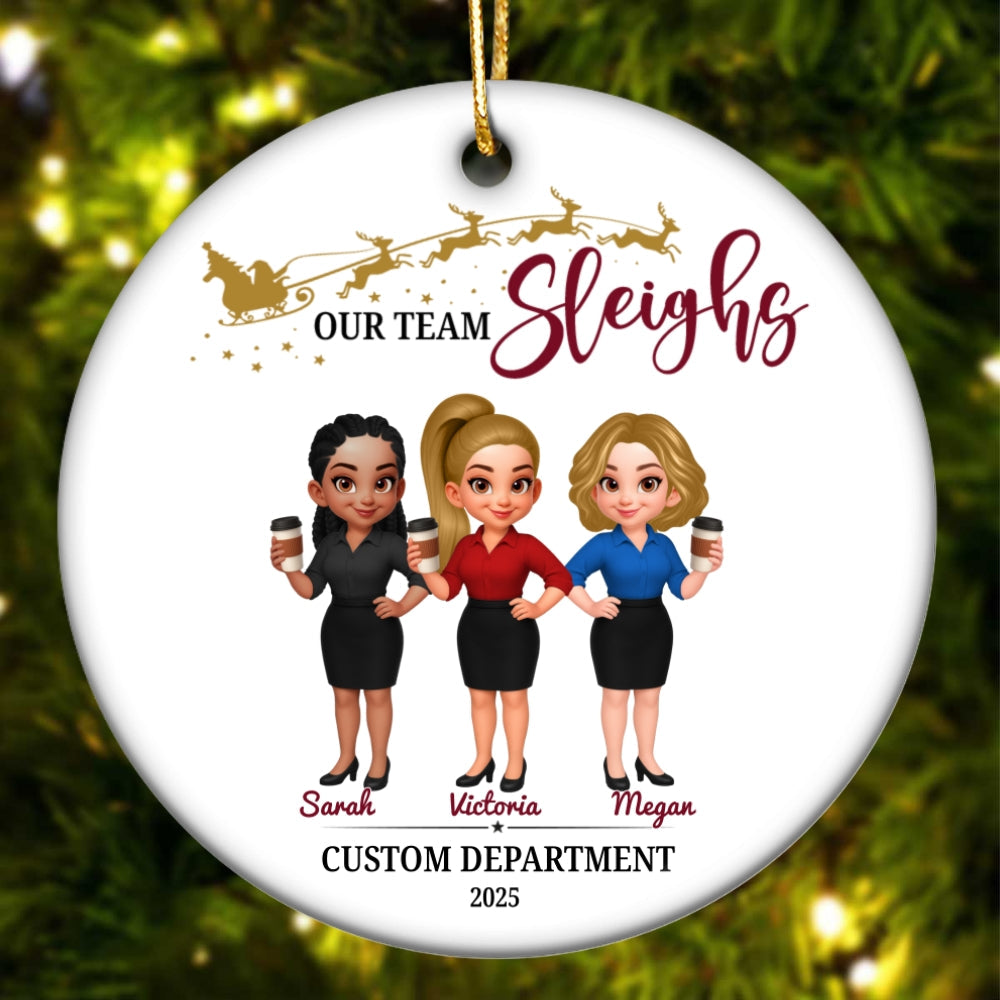 Best Team Ever Coworkers - Personalized Ceramic Ornament - Company Christmas Gift for Employees